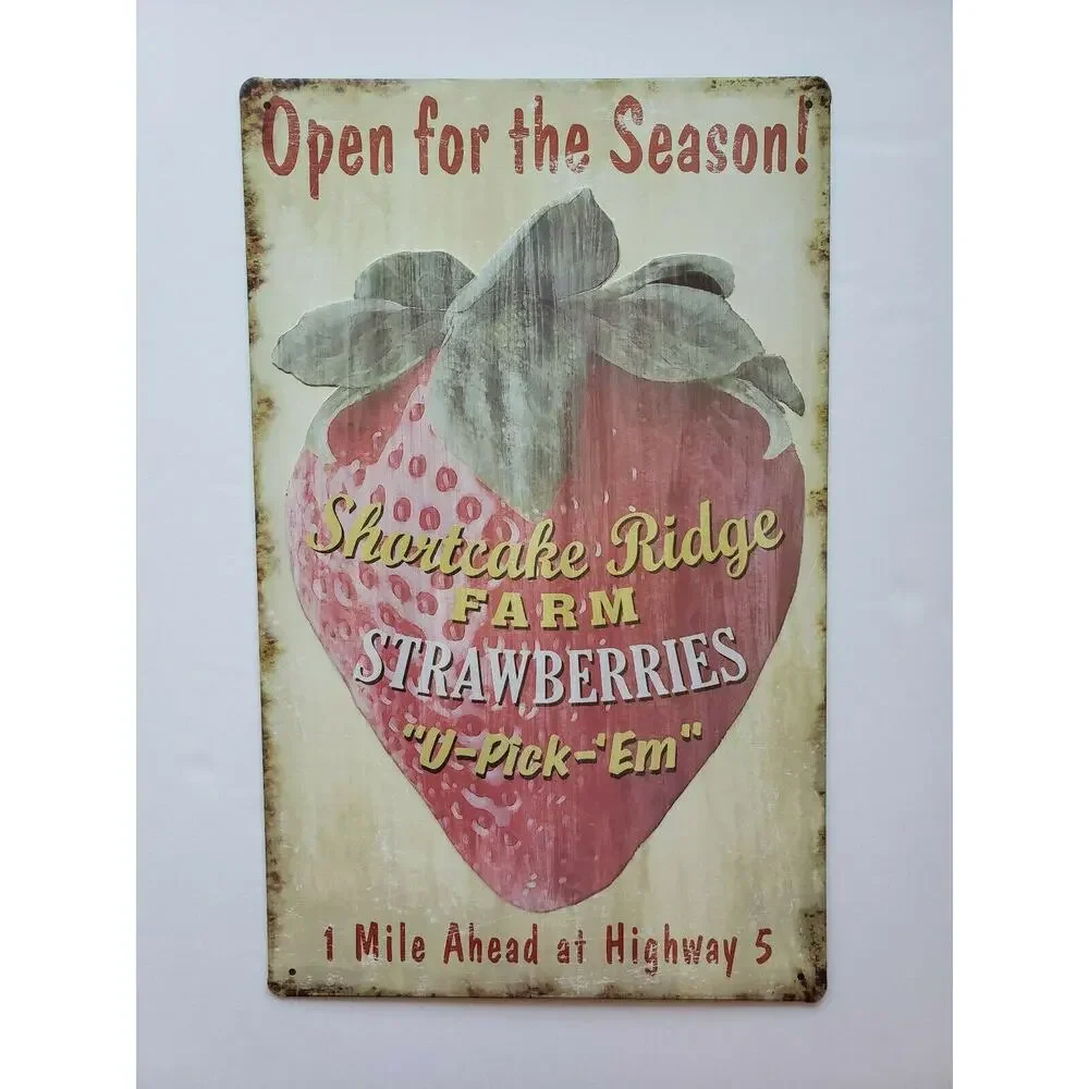 Shortcake Ridge Strawberries Ohio Wholesale‎ Inc. 16x10 Rustic Metal Signs 26691